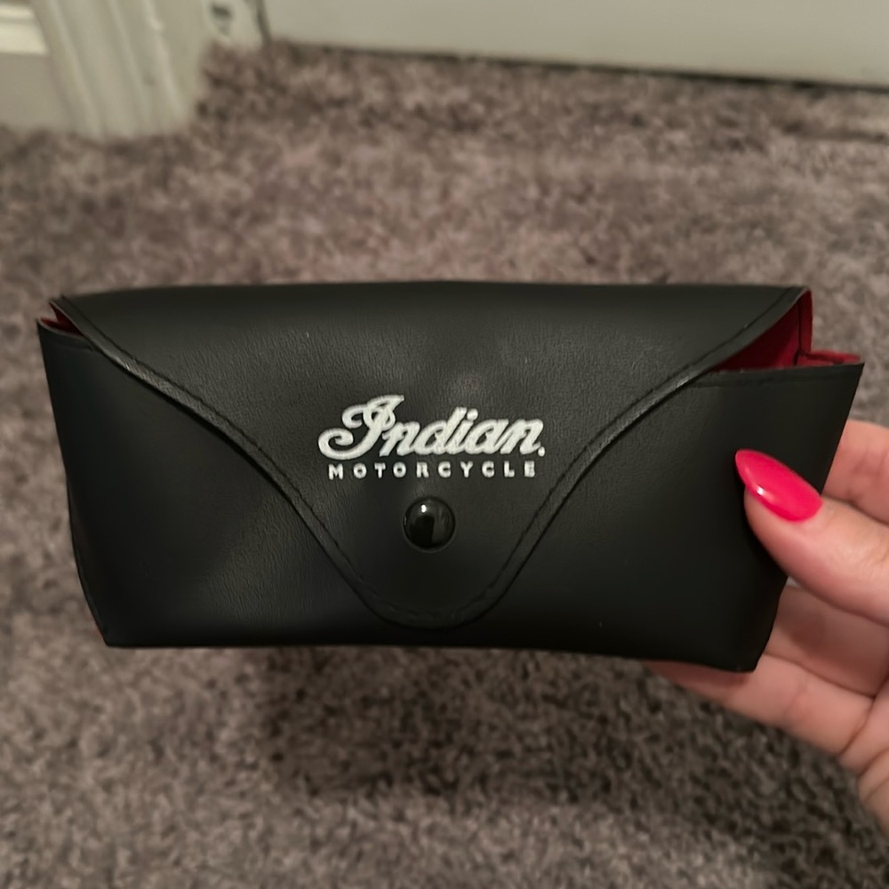 Indian Motorcycle sunglasses case black with red inside